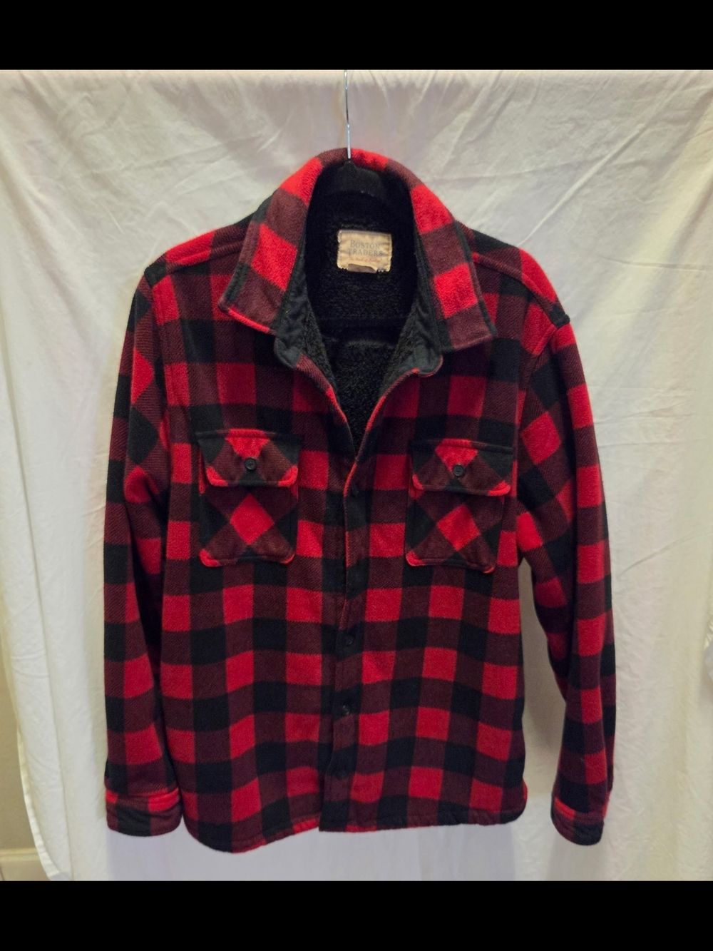 Boston Traders Red and Black Buffalo Plaid Shirt Jacket